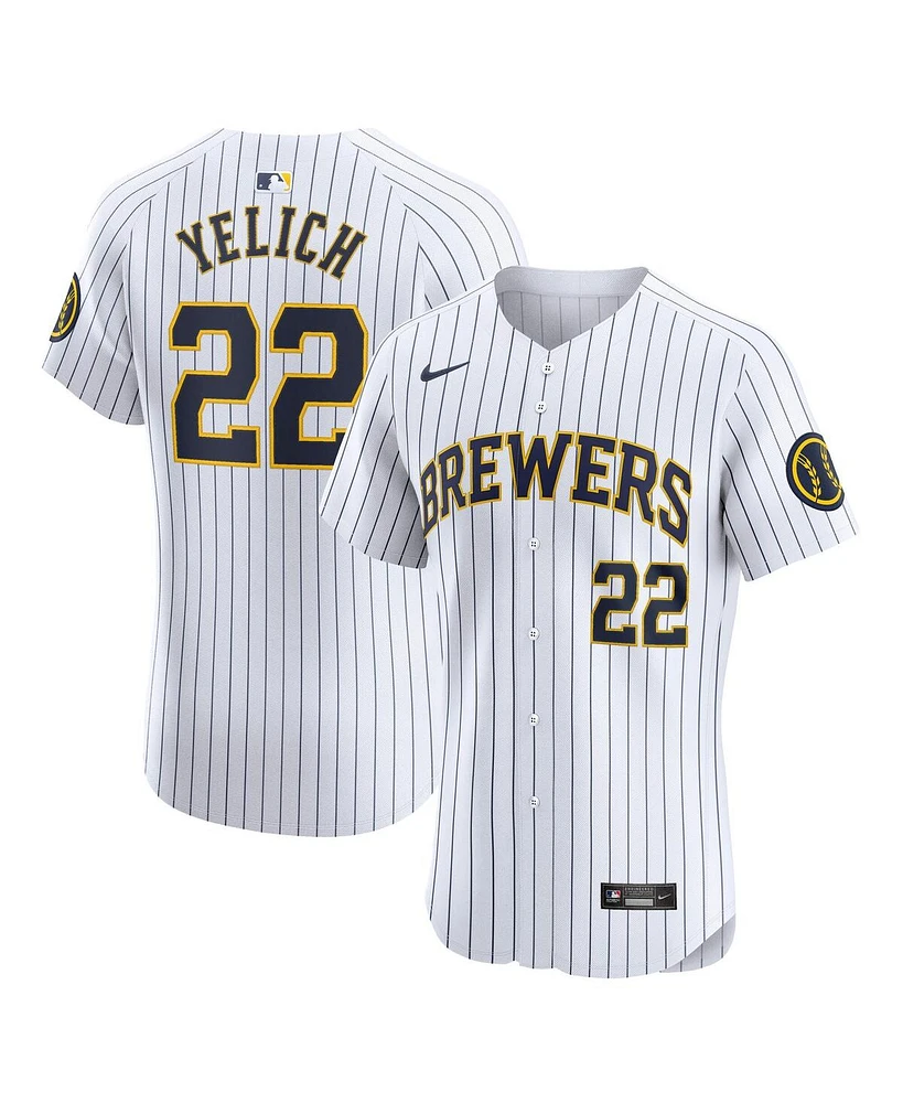Nike Men's Christian Yelich White Milwaukee Brewers Alternate Elite Player Jersey