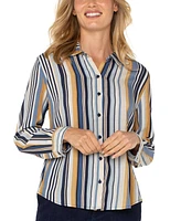 Liverpool Los Angeles Women's Striped Button-Front Shirt