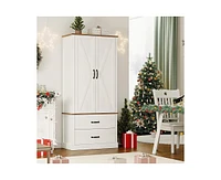 gaomon Kitchen Pantry Cabinet with Doors and Shelves, Freestanding Tall Kitchen Cabinet with Microwave Stand, Hutch Cabinet for Kitchen, Living Room