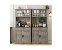 gaomon Kitchen Pantry Cabinet, 71" Tall Kitchen Hutch Storage Cabinet with Microwave Stand