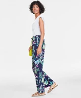 On 34th Women's Printed Drawstring Wide-Leg Pants, Created for Macy's