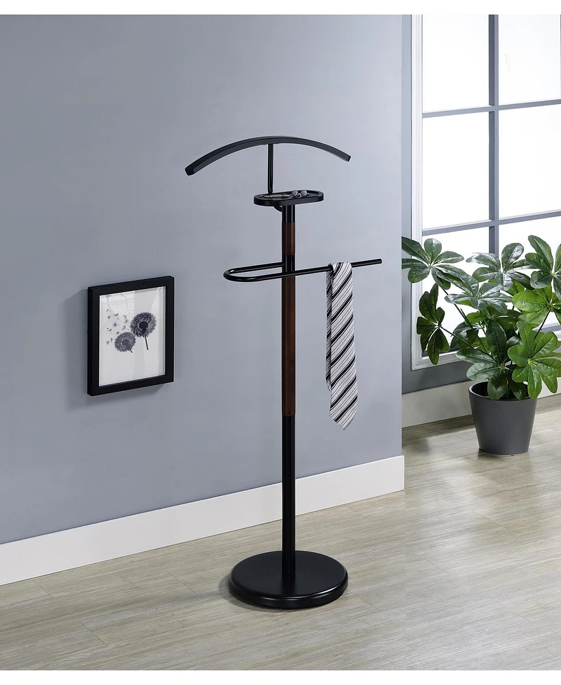 Kings Brand Furniture Warren Black Metal Valet Tie and Coat Hanger