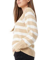 Sam Edelman Women's Joy Novelty Yoke Striped Sweater