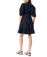 Sam Edelman Women's Ferry Cotton Belted Tiered Mini Dress