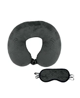 Pursonic Memory Foam Travel Pillow with Sleep Mask