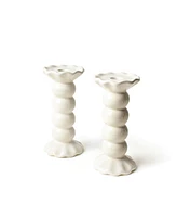 Coton Colors Signature Medium Knobbed Candle Holder with Ruffle, Set of 2