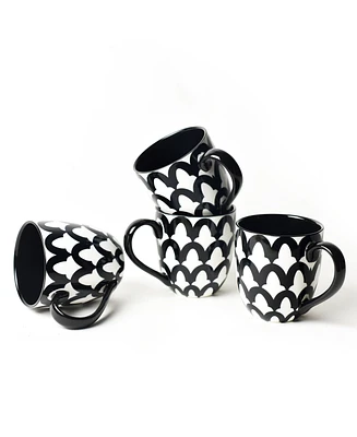 Coton Colors Arabesque Mugs 4-Pc. Set, Service For 4