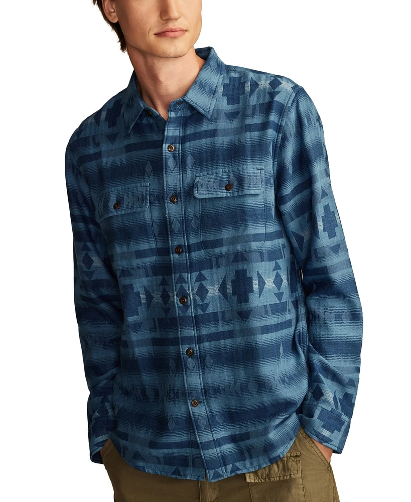 Lucky Brand Men's Jacquard Double Weave Humboldt Long Sleeve Shirt