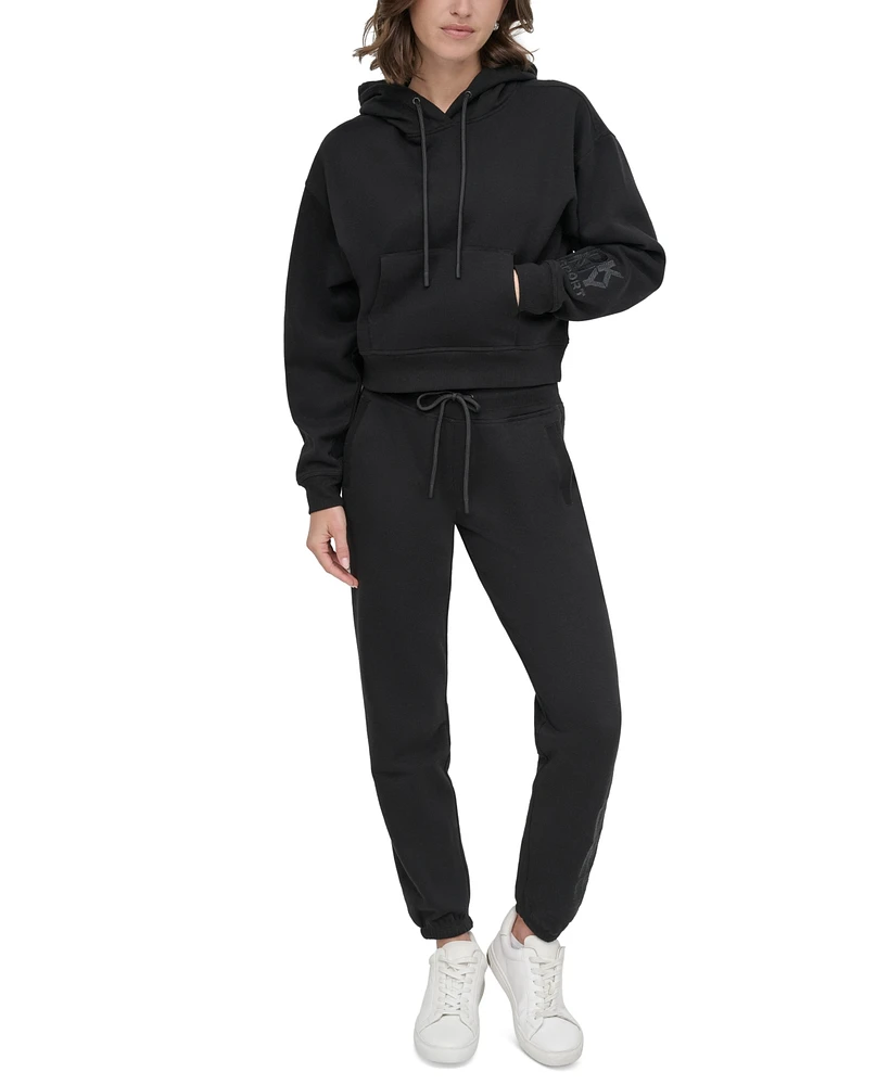 Dkny Sport Women's Cropped Logo Hoodie