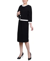 Ny Collection Petite Elbow Sleeve Colorblocked 2 Piece Dress Set