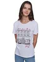 Karl Lagerfeld Paris Petite Graphic Short-Sleeve T-Shirt