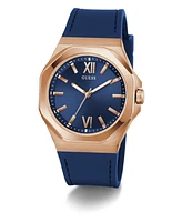 Guess Men's Analog Blue Silicone Watch, 42mm