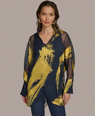 Donna Karan New York Women's Metallic Print Tunic