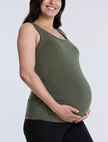 Motherhood Maternity Scoop Neck Side-Ruched Tank Top