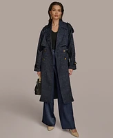 Donna Karan New York Women's Crinkle Satin Trench Coat