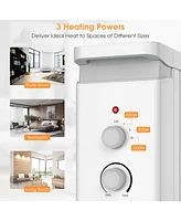 Skonyon 1500W Portable Oil Filled Radiator Heater with 3 Heat Settings-White