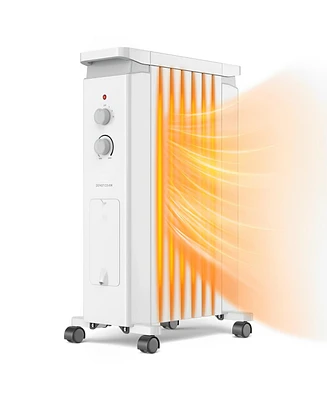 Skonyon 1500W Portable Oil Filled Radiator Heater with 3 Heat Settings-White