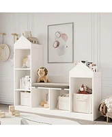 gaomon Kids Bookshelf with Reading Nook 47.75in Width Children Bookcase