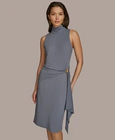 Donna Karan New York Women's Mock-Neck Sleeveless Dress