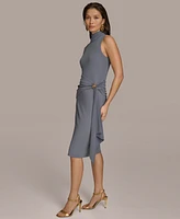 Donna Karan New York Women's Mock-Neck Sleeveless Dress