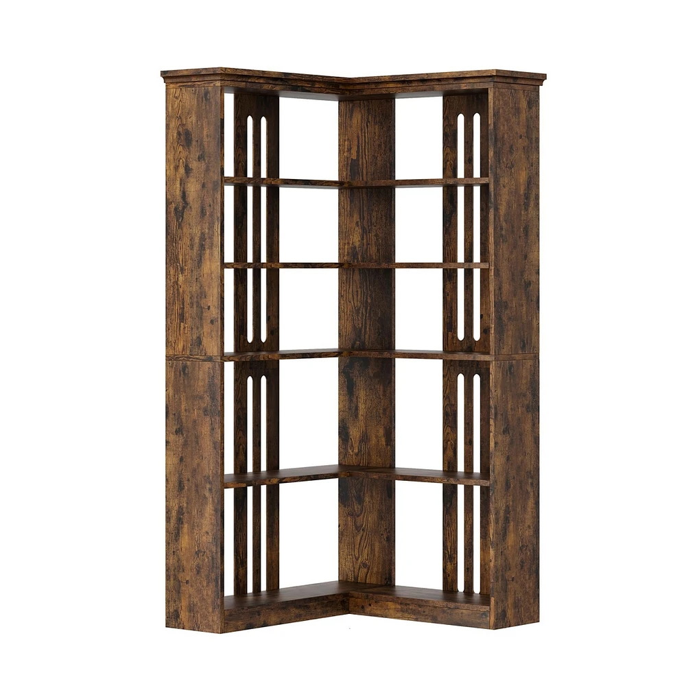 gaomon Corner Bookshelf 72.8in Farmhouse Bookcase Large