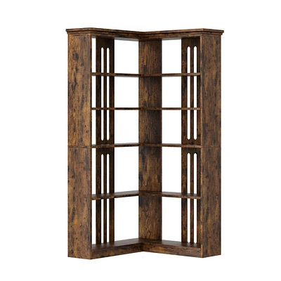 gaomon Corner Bookshelf 72.8in Farmhouse Bookcase Large