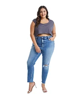 Bayeas Plus High Rise Crop Skinny Jeans