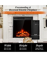 Sugift 22.5 Inch Electric Fireplace Insert Freestanding and Recessed Heater