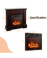 Sugift 1400W Tv Stand Electric Fireplace Mantel with Remote Control-Natural