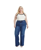 Bayeas Plus Linda High Rise Wide Leg Jeans