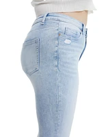 Bayeas Plus Daisy High Rise Slim Jeans With Raw Hem