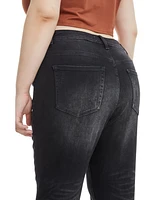 Bayeas Plus High Rise Painted Mom Jeans