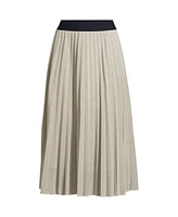 Lands' End Women's Knit Foil Pleated Midi Skirt