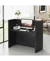Tribesigns 47 Inch Small Retail Counter,Reception Desk, Modern Front Desk with Counter