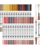 Ohuhu Maui 36ct Brush/Fineliner Dual Tip Water Based Markers with Black Marker Holder Y30-80600-46