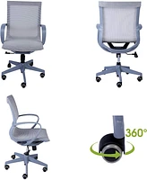 Slickblue Ergonomic Mesh Office Chair with Armrests and 5 Swivel Casters Comfortable Desk Seating