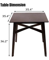 Slickblue Espresso Square Dining Table for 4 - Stylish Wood Table for Home Kitchens