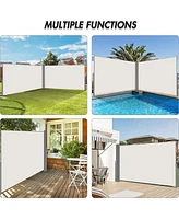 Slickblue Retractable Double-Sided Awning Screen Divider for Patio for Outdoor Privacy