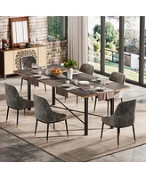 Tribesigns 70.8-Inch Rectangle Kitchen Dining Room Table for 4-6 People,Modern Wood Dinner Table with Heavy-Duty Metal Frame