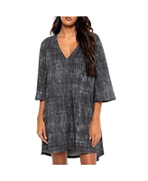 Dai Moda Women's Oversized V-neck Scratch Dress