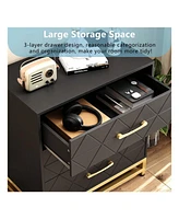 gaomon 3 Drawer Dresser, Wood Chest Drawers With Storage For Closet, Bedroom