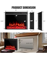 Skonyon 34 Inch Electric Fireplace Recessed with Adjustable Flames