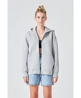 Grey Lab Women's Zip Up Hoodie