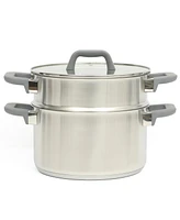 Oster Beauford 9 Piece Stainless Steel Non-Toxic PCookware Set W/ Tri-Ply Encapsulated Bottom & Soft Touch Handles