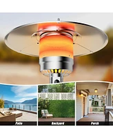 Sugift Outdoor Heater Propane Standing Lp Gas Steel with Table and Wheels