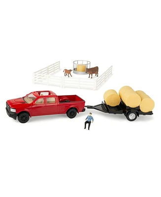 Ertl 1/32 Red Pickup Truck Haying Farm Set by