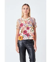 endless rose Women's Floral Embroidered Top