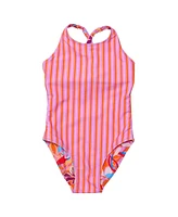 Snapper Rock Big Girls Blooming Sunset Sustainable X Back Swimsuit