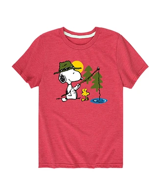 Hybrid Big Boys Peanuts Snoopy Fishing Graphic Tee