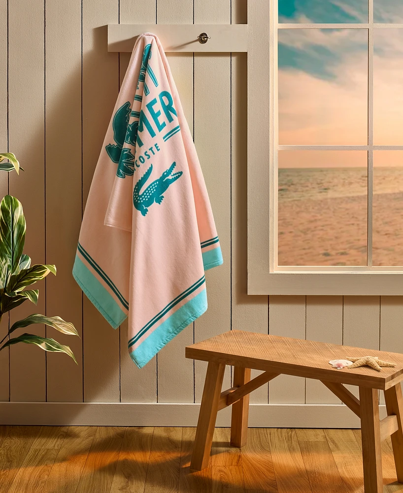 Lacoste Home Palm Tree Cotton Beach Towel, 36" x 72"